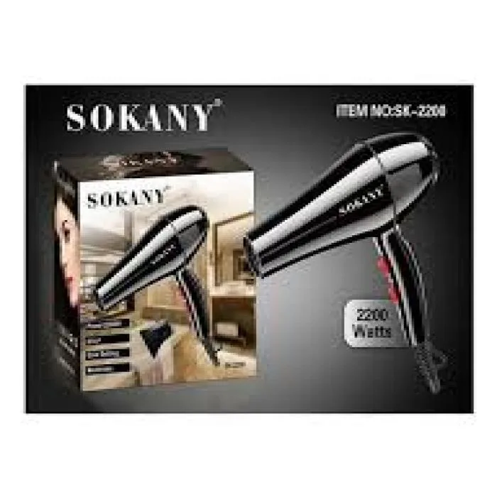 Sokany SK-2200 Hair dryer, 2200 watt, Black